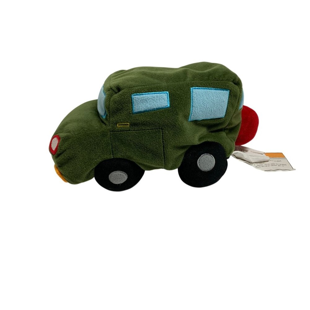 E & E Linen Plush Stuffed Animal Doll Toy Truck Jeep Pillow Green 12x6x6